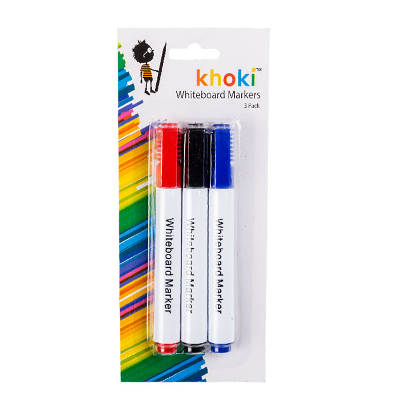 Whiteboard Markers - Red, Black & Blue - 3 Pack