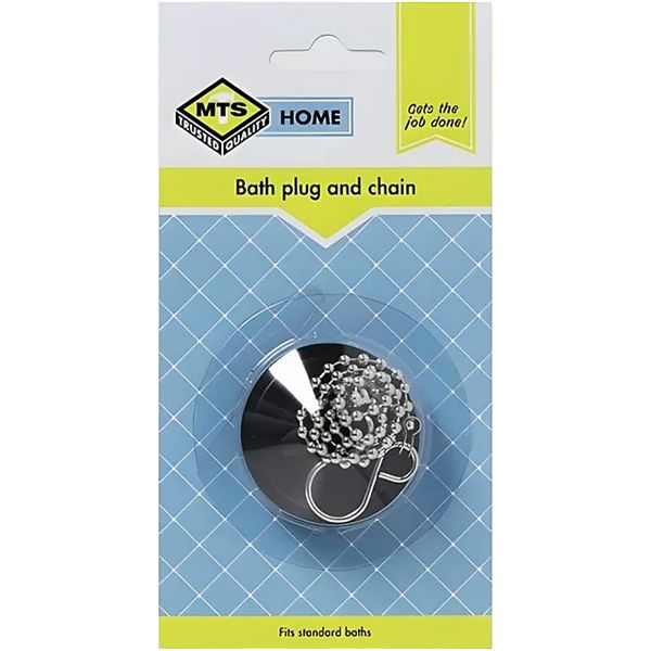MTS Home Bath Plug & Chain - Black