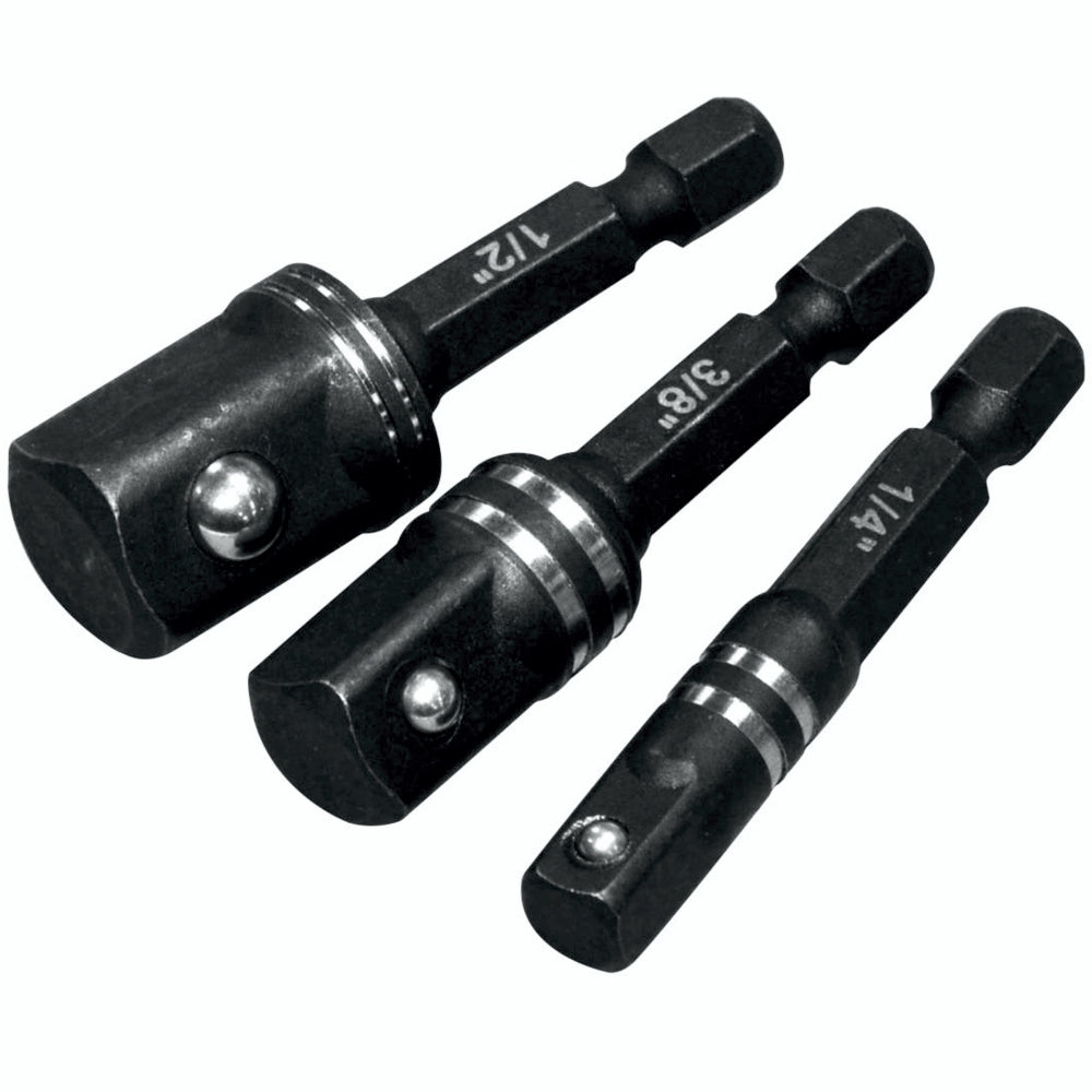 Impact Socket Adaptor 3Pc Set 1/4' 3/8' 1/2'