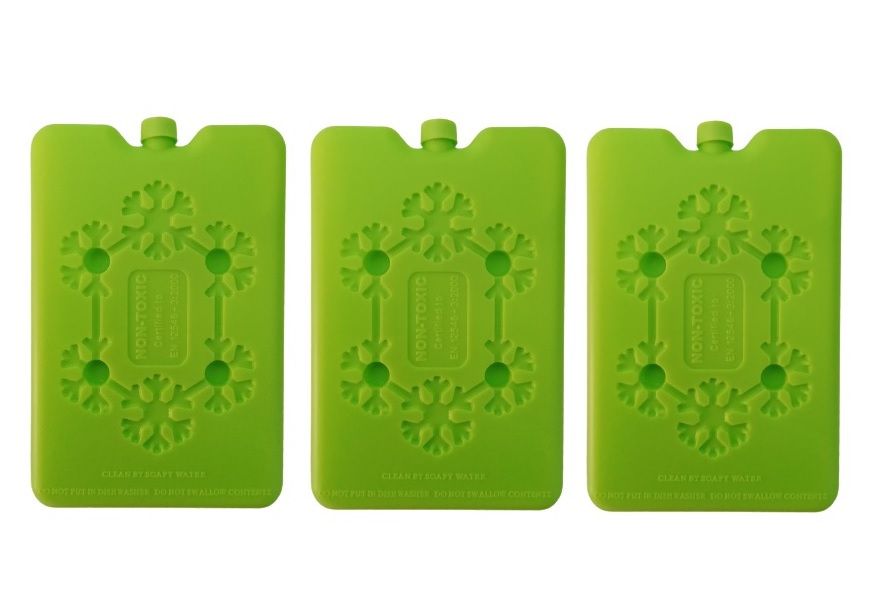 Non-Toxic Flat Easy Pack Ice Brick - Green Pack of 3