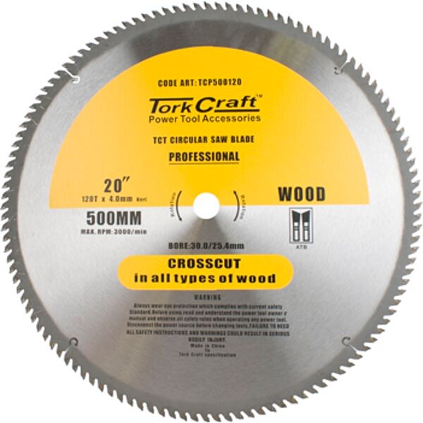 Tork Craft Blade Contractor 500 X 120T 30/1 Circular Saw TCT