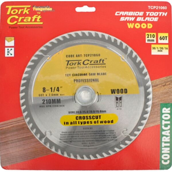 Tork Craft Blade Contractor 210 X 60T 30-1-20-16 Circular Saw TCT