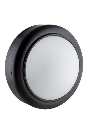 Round Bulkhead 140mm Black LED 8W