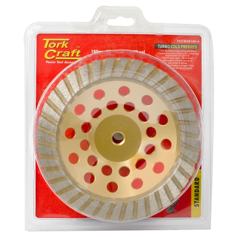 Tork Craft - Dia. Cup Wheel 180mm x M14 Turbo Laser Welded