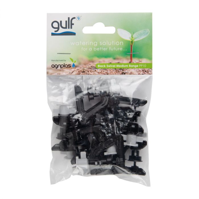 Gulf Sprinkler -Blck Swvel 1.5M Rad Med Ran(10Pk)