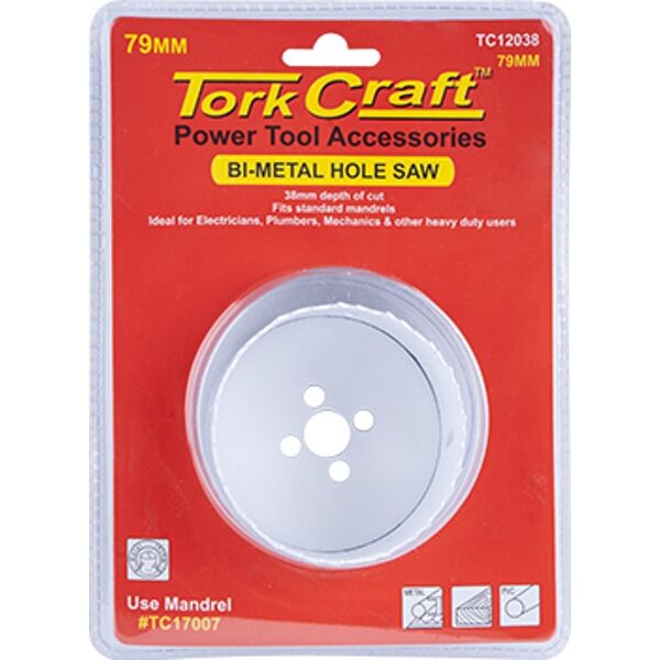 Tork Craft Hole Saw Bi-Metal 79mm