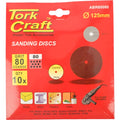 Tork Craft - Sanding Disc - 10 Piece - 125mm - 80 Grit