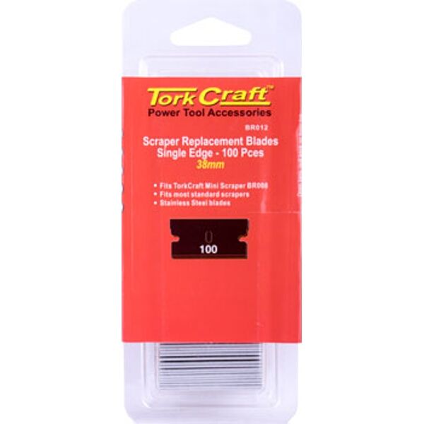 Tork Craft Scraper Replacement Blades 100Pc Per Pack 38mm