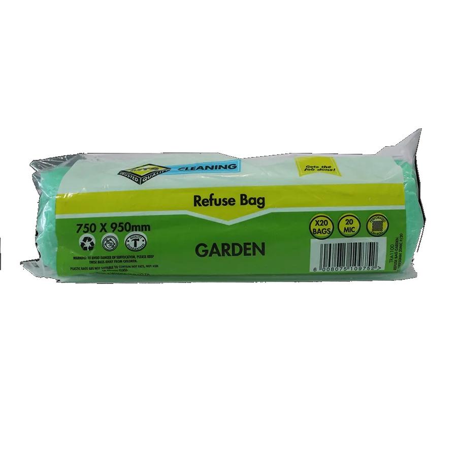 Mts Refuse Bag Garden Green 95Mmx75Mm 20Piece 20Mic