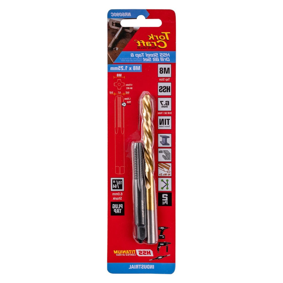 Tork Craft Tap Hss 8X1.25 & Drill 6.7Mm 2Pc Set