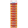 Philips - Power Alkaline AAA Batteries 10-Single Blister with Tear Card