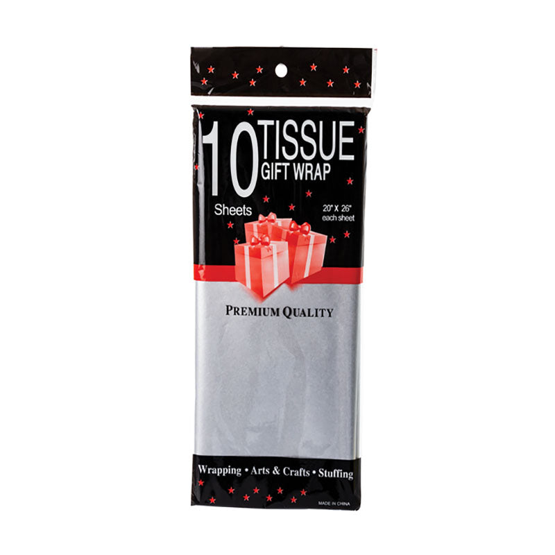 Paper Tissue - Gift Wrap - Gifting - Silver - 50cm x 66cm - 10 Sheets