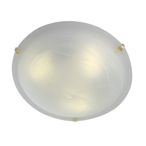Alabaster Ceiling Light 400mm Polished Brass