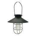 Solar Large Hanging Cage Lantern Black