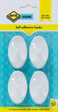 MTS Home Large Oval Hook White 4 Piece
