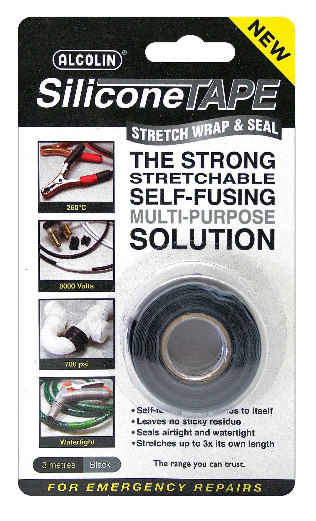 Alcolin Silicone Tape - 3m Black