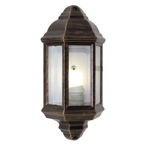 Lantern 3 Panel Half Wall Black Gold