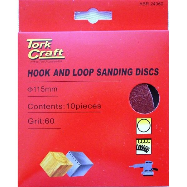 Tork Craft Sanding Disc Hook & Loop 115mm 120 Grit 10/Pack