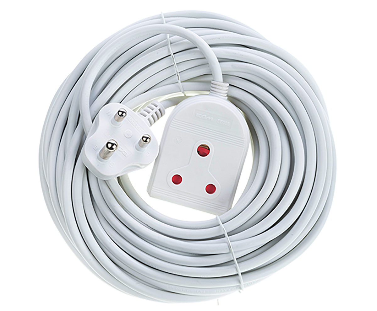 Electricmate 10A 20m Extension Lead - White
