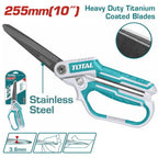 Total 10'/255Mm Rubber Grip Long-Blade Heavy Duty Scissors