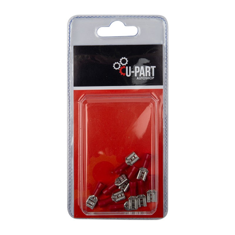U-Part Push On Female Terminals - 6.3mm Red