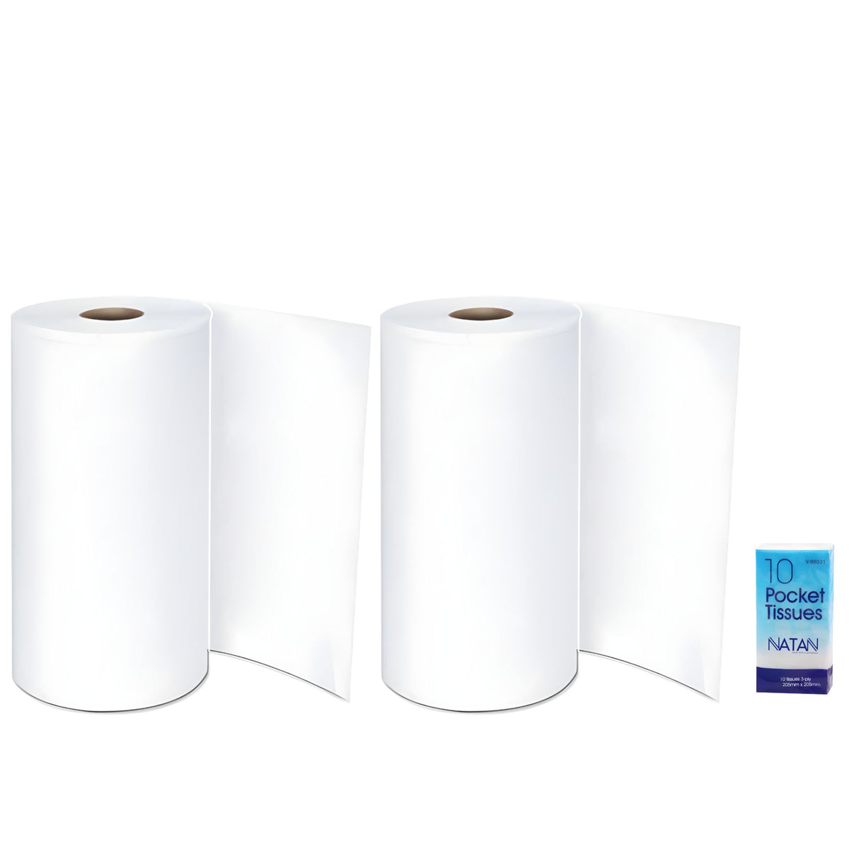 2ply Kitchen Roller Paper Towels Pack + NATAN Tissues - 2 Pack