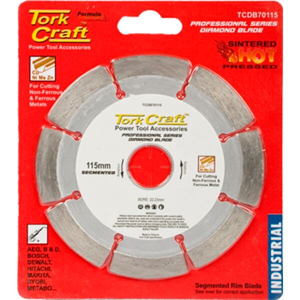 Tork Craft Diamond Blade Seg.115 X 22.23mm For Metal Cutting