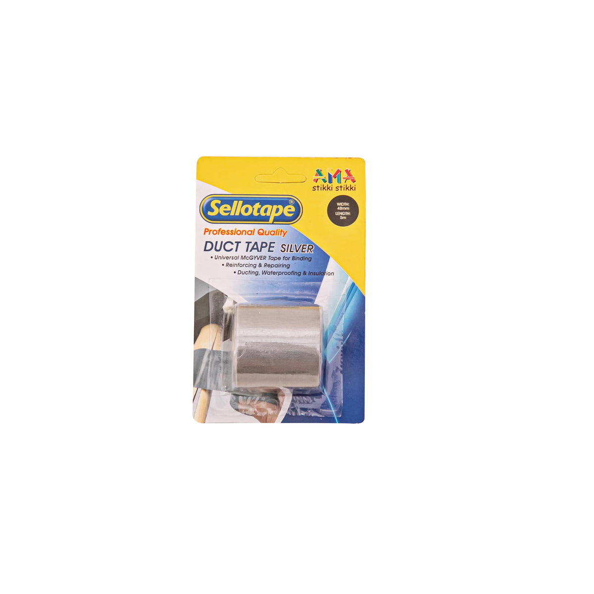 Sellotape - Duct Tape - Silver - 48mmx5m - Hanging Pack