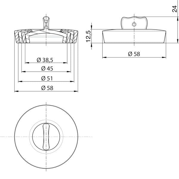 Wirquin Universal Sink / Basin Plug - Grey