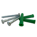 Ifasten Coach Screw M8x60mm & Wall Plug Green - 5 Pack