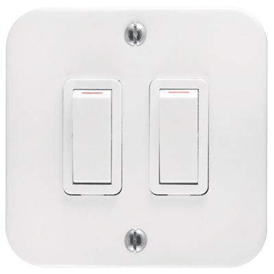 Crabtree Industrial 2 Lever 1 Way Switch 75x75mm