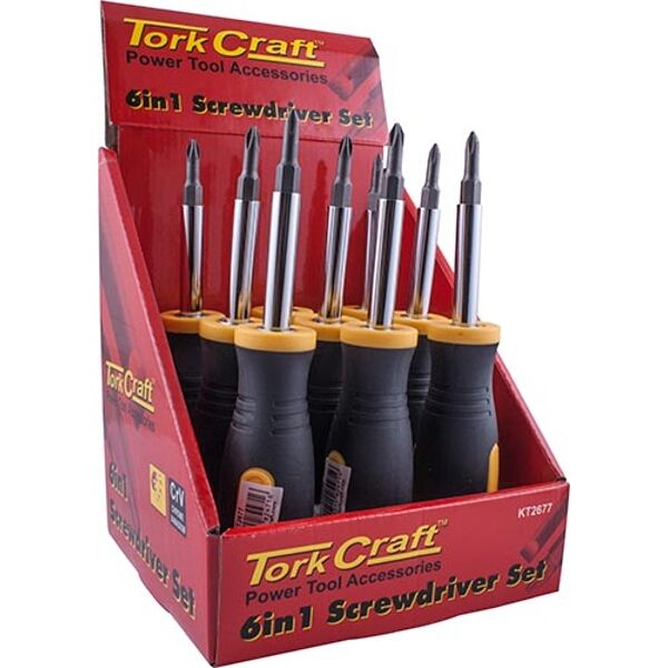 Tork Craft Screwdriver 6 In 1 Crv Bits Per Box Of 9