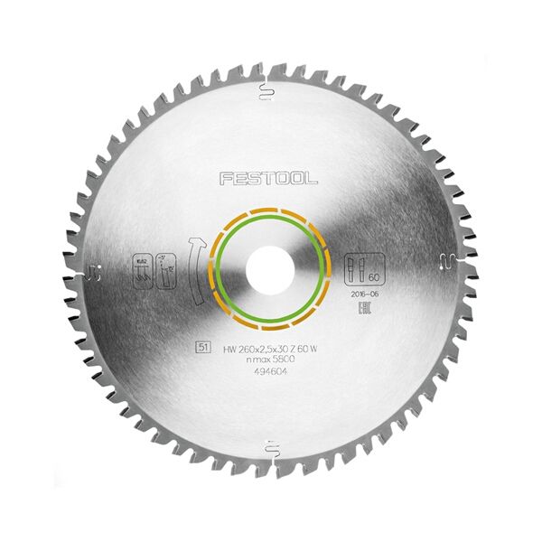 FESTOOL UNIVERSAL SAW BLADE 260X2,5X30 W60 494604