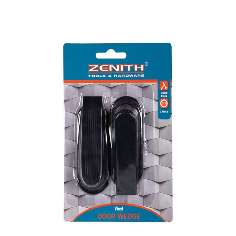 Door Wedge - Slanted - Vinyl - Black - 2 Pieces