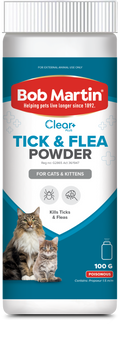BOB MARTIN Clear+ Tick & Flea Powder for Cats 100g