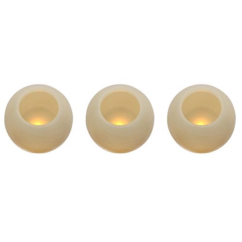 LED Flameless Candle Set Ball Shaped 3PC