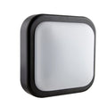 Square Bulk Head 195mm Black LED 1x14w