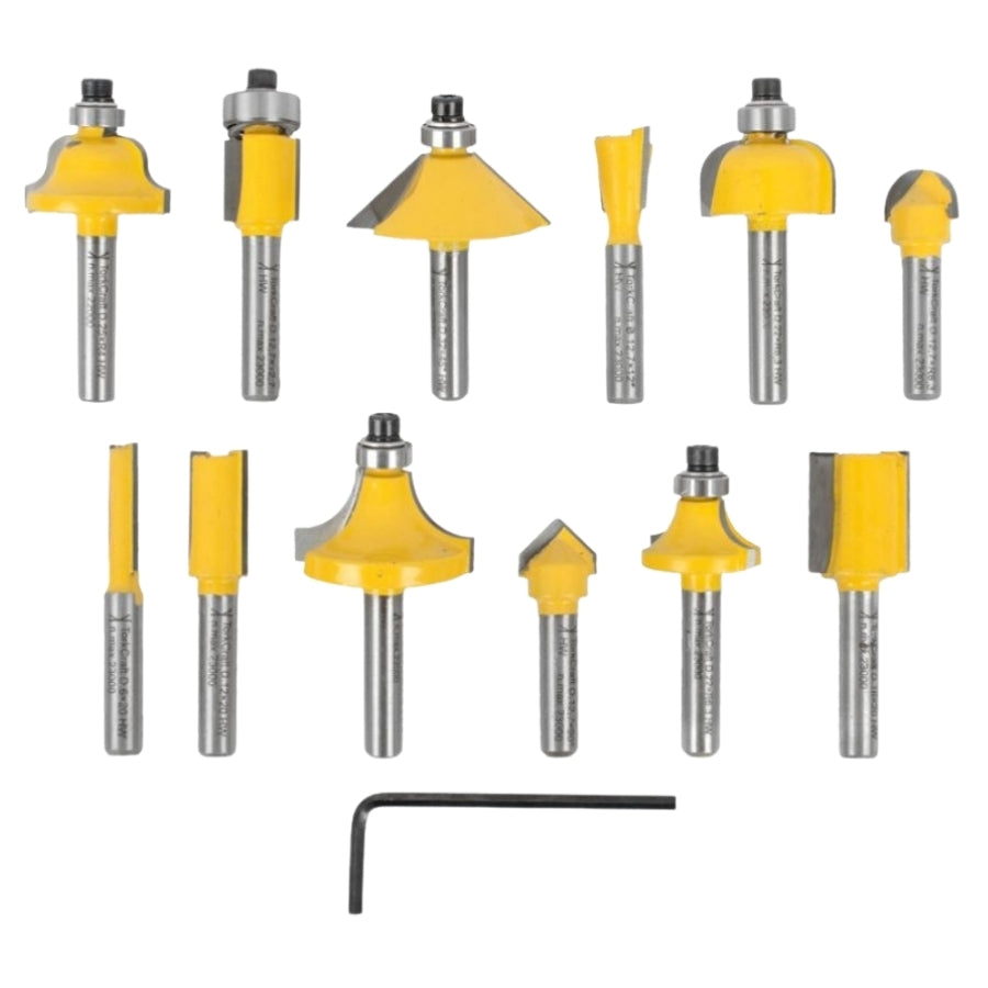Tork Craft - Router Bit Set (1/4' Straight and Profile) - 12 Piece