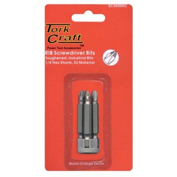 Tork Craft S/D Power Bit Set 50mm 5 Piece