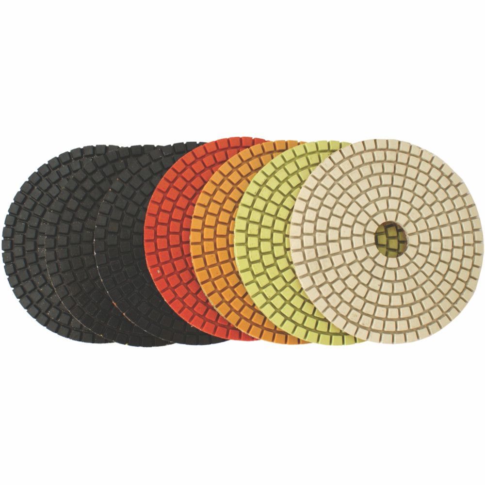 Tork Craft Set Of 7 Diamond Wet Polishing Pads 100mm