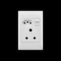 Socket 2X4 16A+Euro White E/Mate