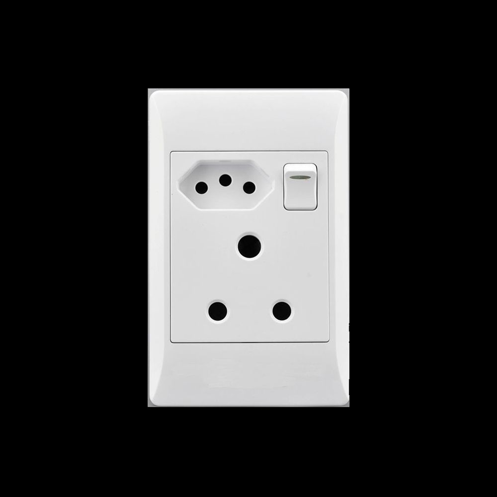 Socket 2X4 16A+Euro White E/Mate