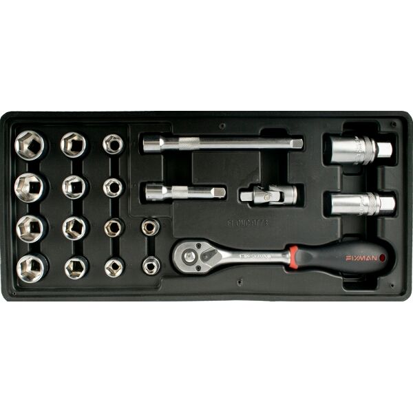 Fixman 20- Piece 3/8' Dr.Sockets & Accessories