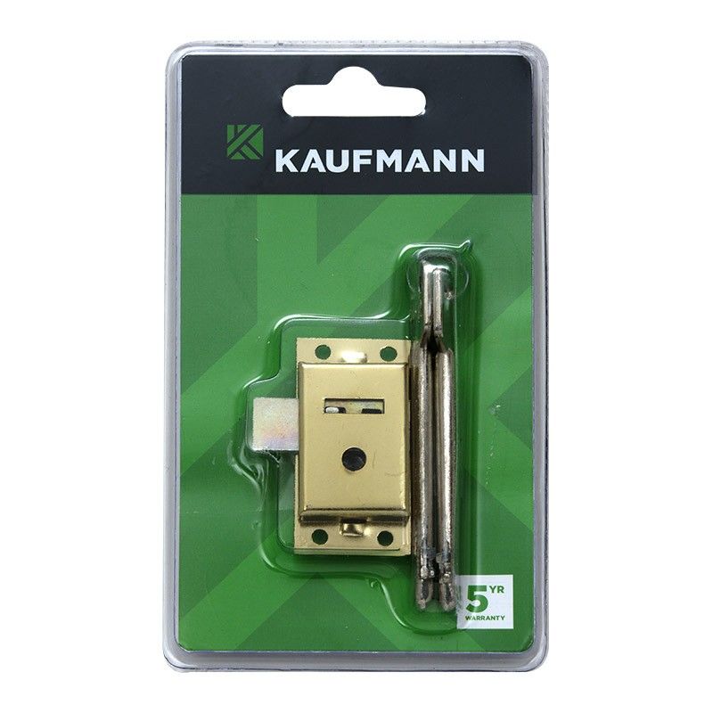 Kaufmann Lock Cupboard 50mm Brass 2 Lever