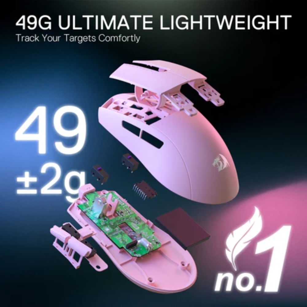 Redragon M916 PRO 26000DPI 5-Button Wireless Gaming Mouse - Black - White