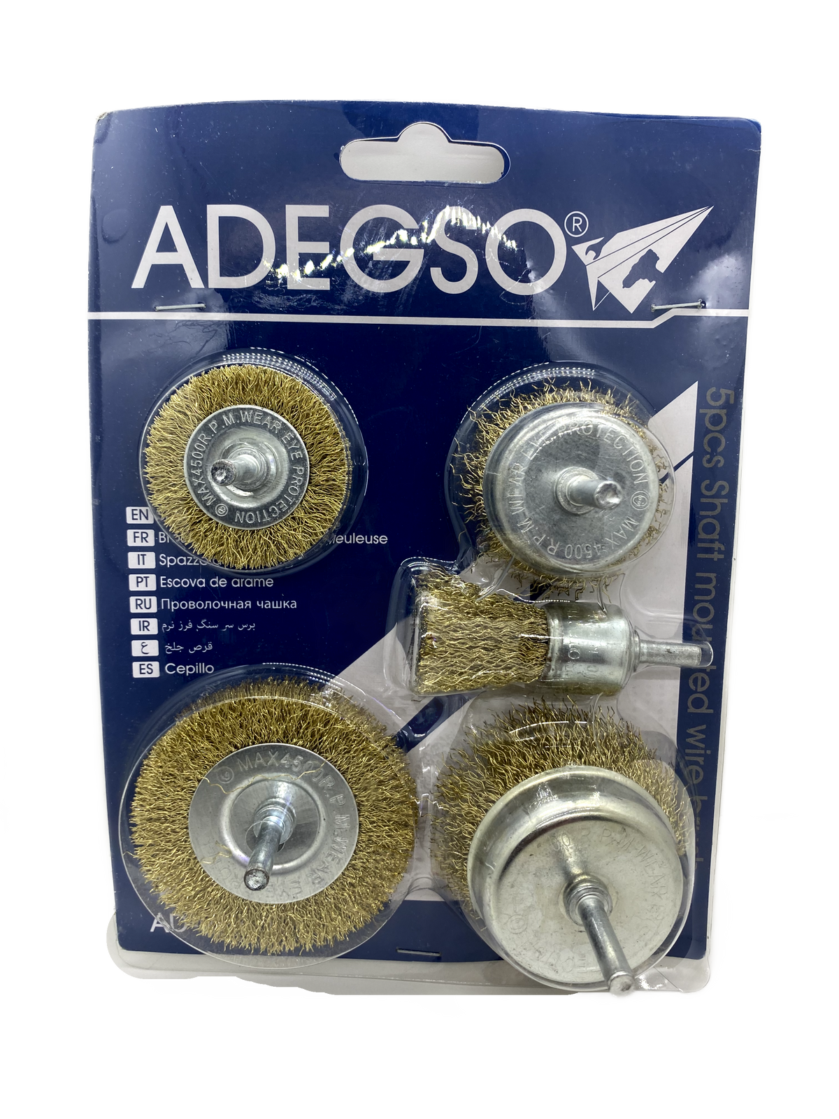 Adegso - 5pcs Shaft mounted wire brush