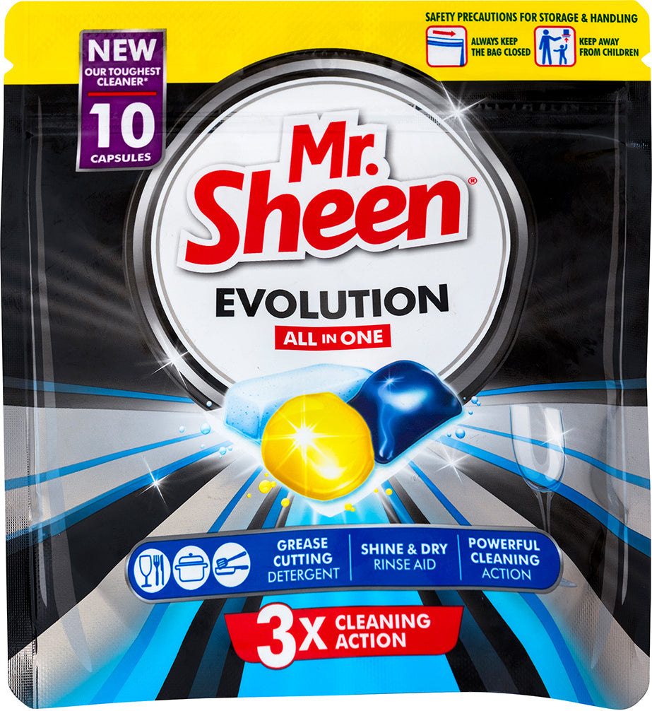 Mr Sheen Dishwasher Evolution Capsules 10 Units Dishwashing Detergent