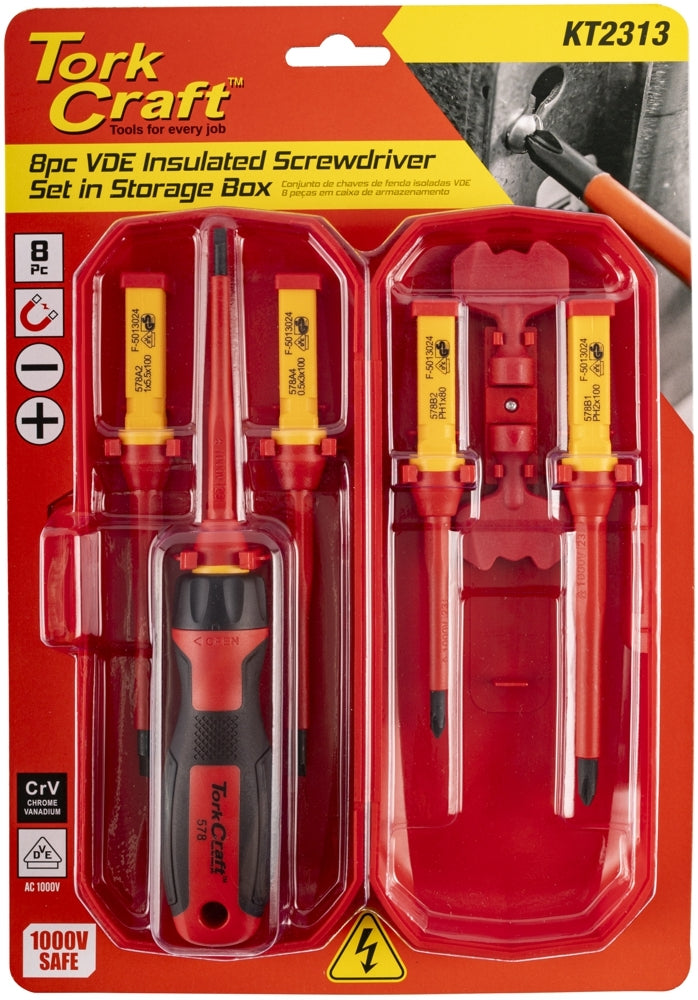 Tork Craft Screwdriver Set Vde Insulated Storage Box Combination