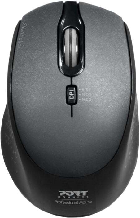 Port Silent 3600Dpi 3 Button Usb And Type-C Dongle Mouse - Black Wired
