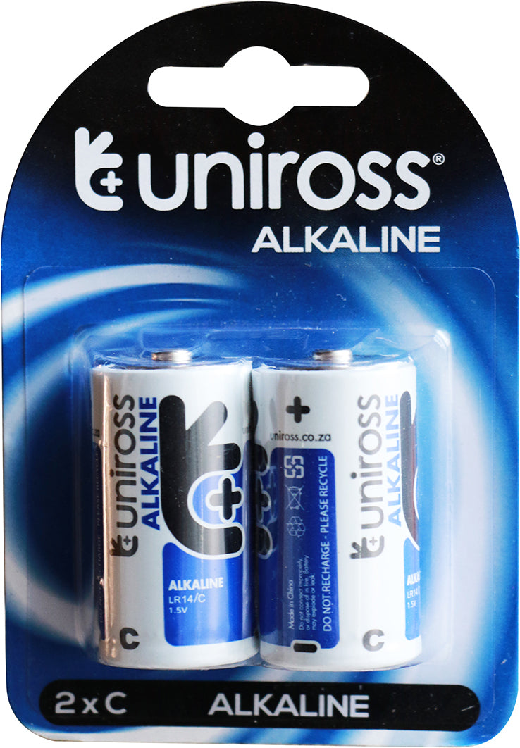Uniross Battery Alkaline C 2 Pack Alkaline Battery  Battery